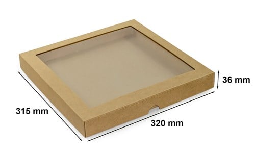 Pudełko kartonowe karbowane wieczkowe 320x315x36mm z oknem