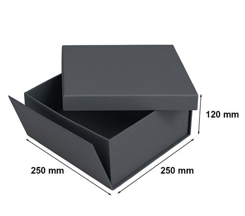 Pudełko składane z wieczkiem 250x250x120 mm grafitowe RAL 7024