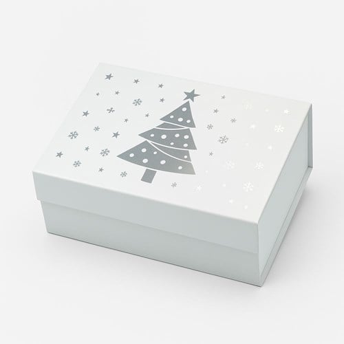 Świąteczne pudełko magnetyczne białe 280x210x95 mm składane prezentowe