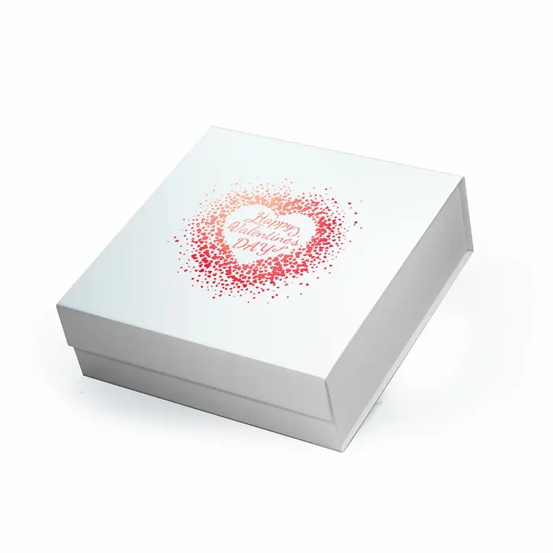 Pudełko Magnetyczne Białe Walentynki 225x220x65mm(zew) Prezentowe