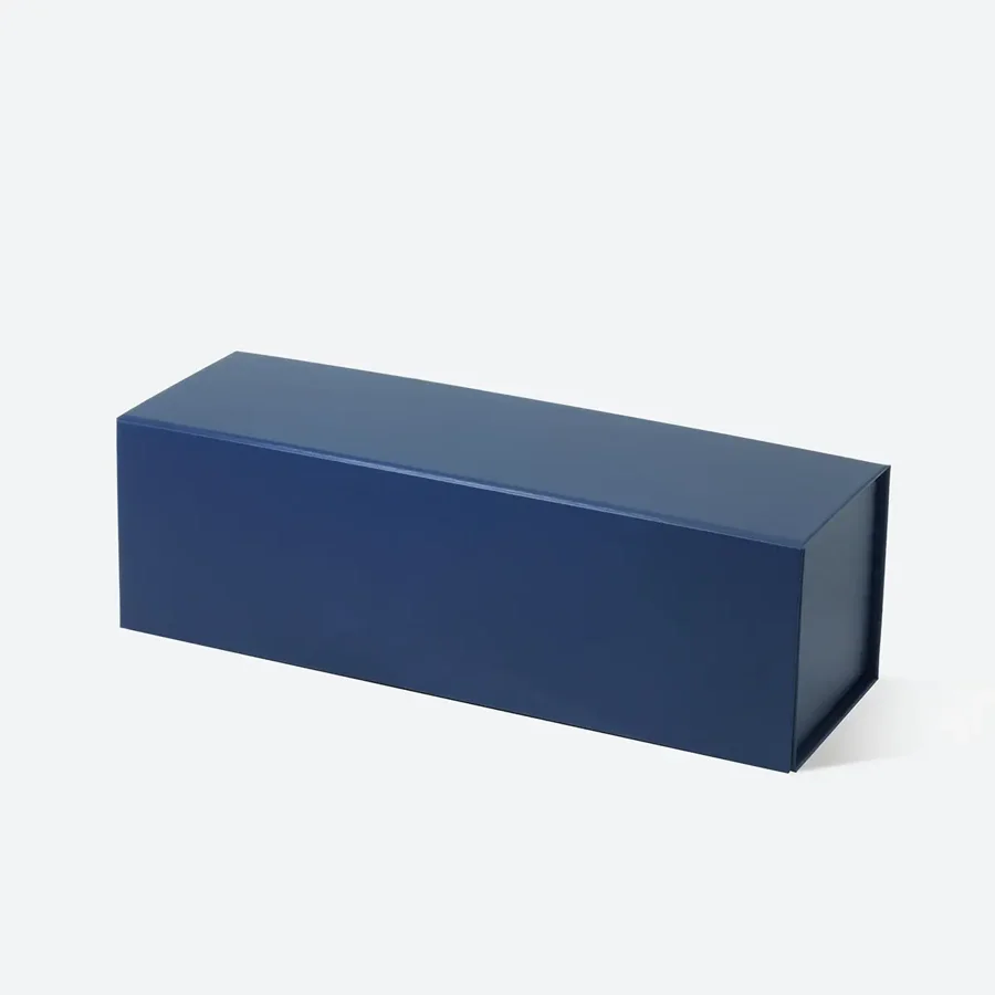 Granatowe pudełko magnetyczne na 1 butelkę wina 325x110x105 mm