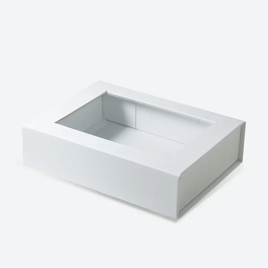 Pudełko Magnetyczne Białe z okienkiem 200x150x55mm(zew) B6 Prezentowe