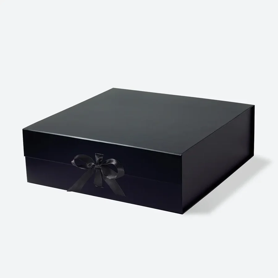 Pudełko Magnetyczne 305x305x102mm(zew) Czarne Ze Wstążką Eleganckie
