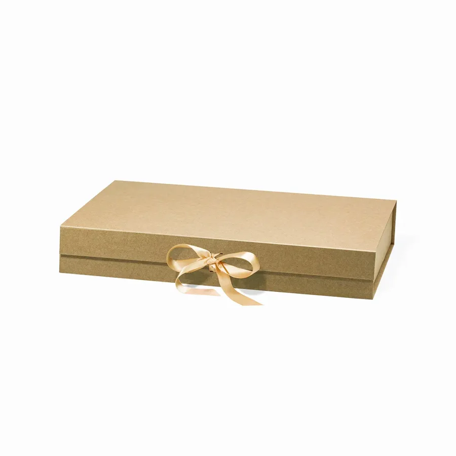 Pudełko magnetyczne kraft 600x440x80 mm XXL prezentowe ze wstążką