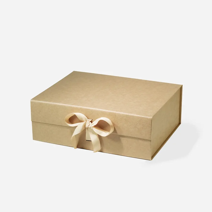 Pudełko Magnetyczne Kraft Z Wstążką 330x255x115mm Opakowanie Ozdobne