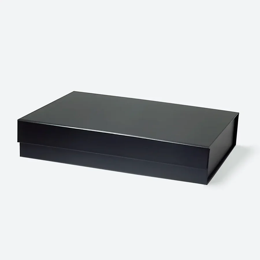 Pudełko prezentowe magnetyczne czarne 305x203x64 mm składane
