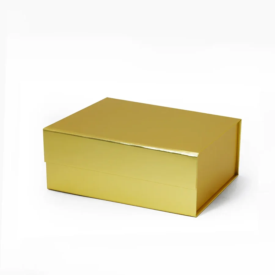 Pudełko magnetyczne ozdobne 235x170x100 mm złote A5 Karton Prezentowy