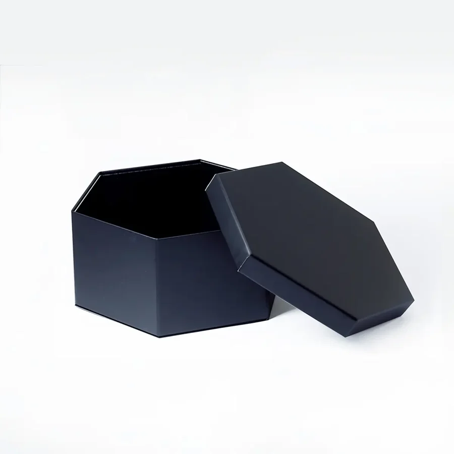Pudełko Ozdobne Sześciokątne Czarne 200x170x90mm(zew) Na Prezent