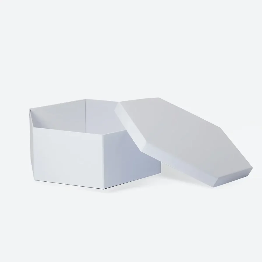 Pudełko Ozdobne Sześciokątne Białe 280x240x100mm (zew) Prezentowe