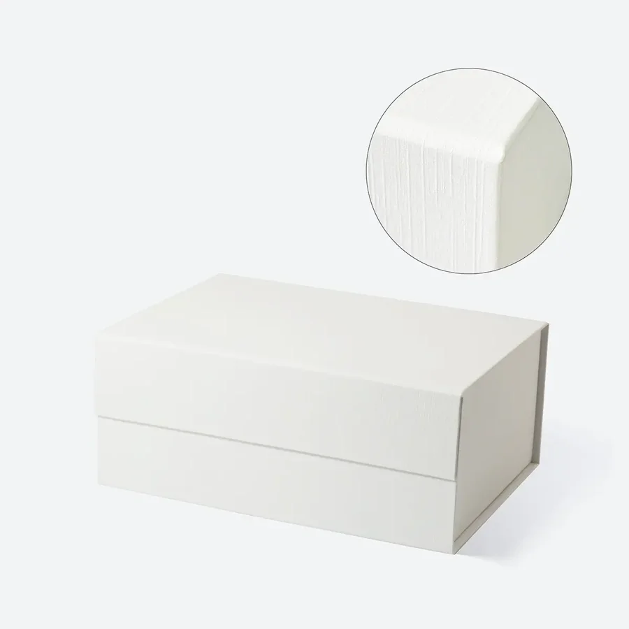 Pudełko magnetyczne A5 głębokie off white lniane 235x170x101 mm
