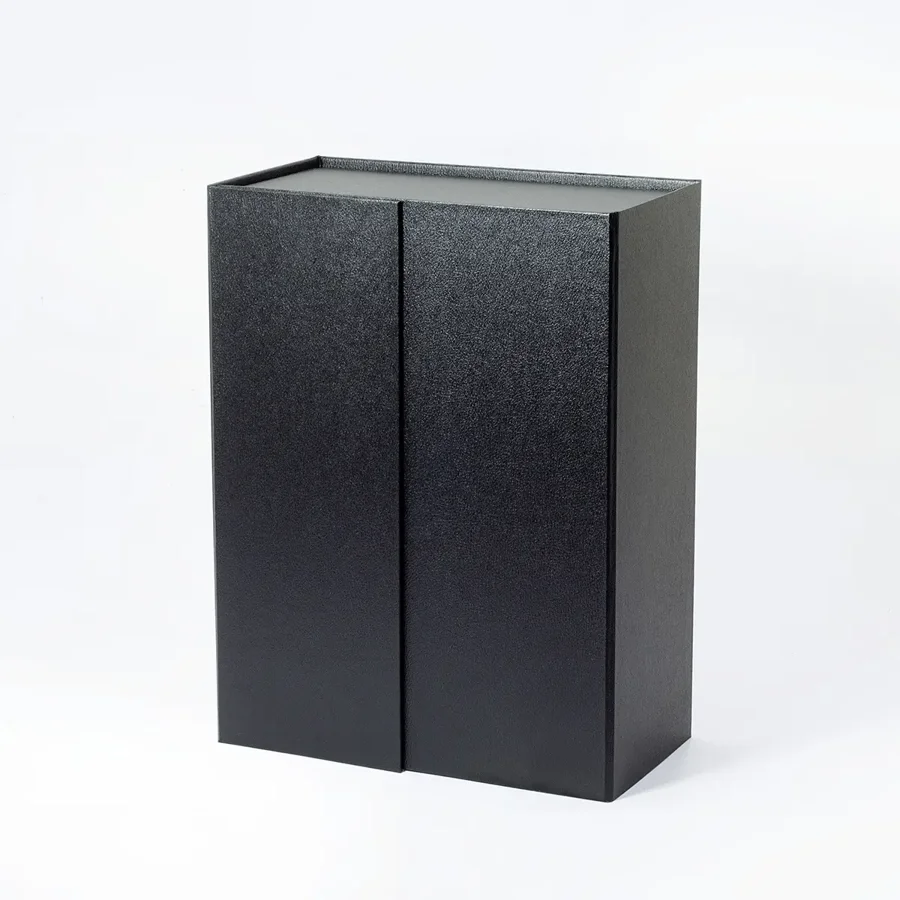 Czarne sztywne pudełko magnetyczne podwójne 255x191x102 mm prezentowe