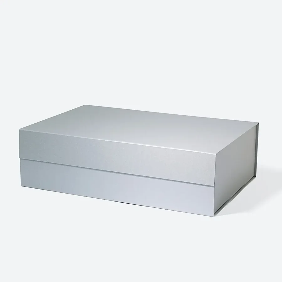 Pudełko Magnetyczne Srebrne Perłowe 500x340x145mm(zew) Eleganckie