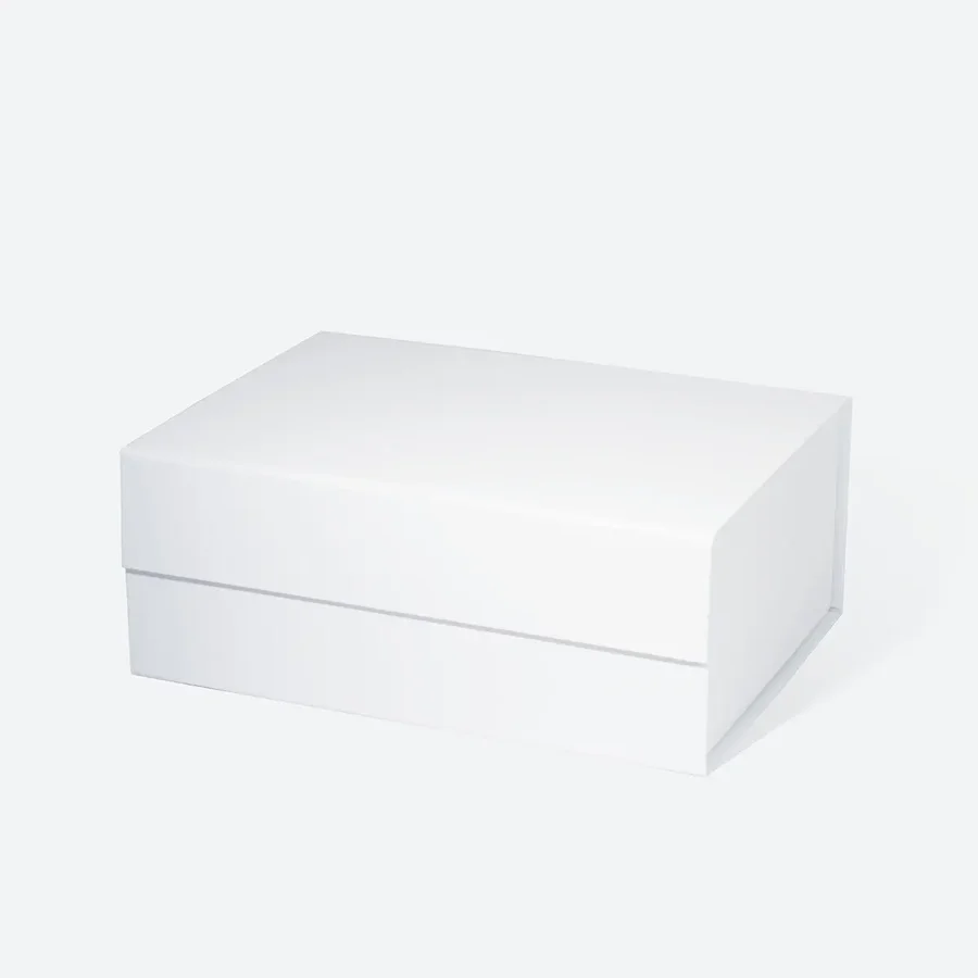 Pudełko magnetyczne ozdobne białe C5 składane premium 255x190x100 mm
