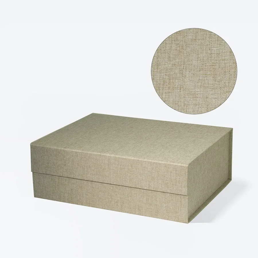 Pudełko Magnetyczne A4 330x255x115 mm Len Naturalny Karton Prezentowy