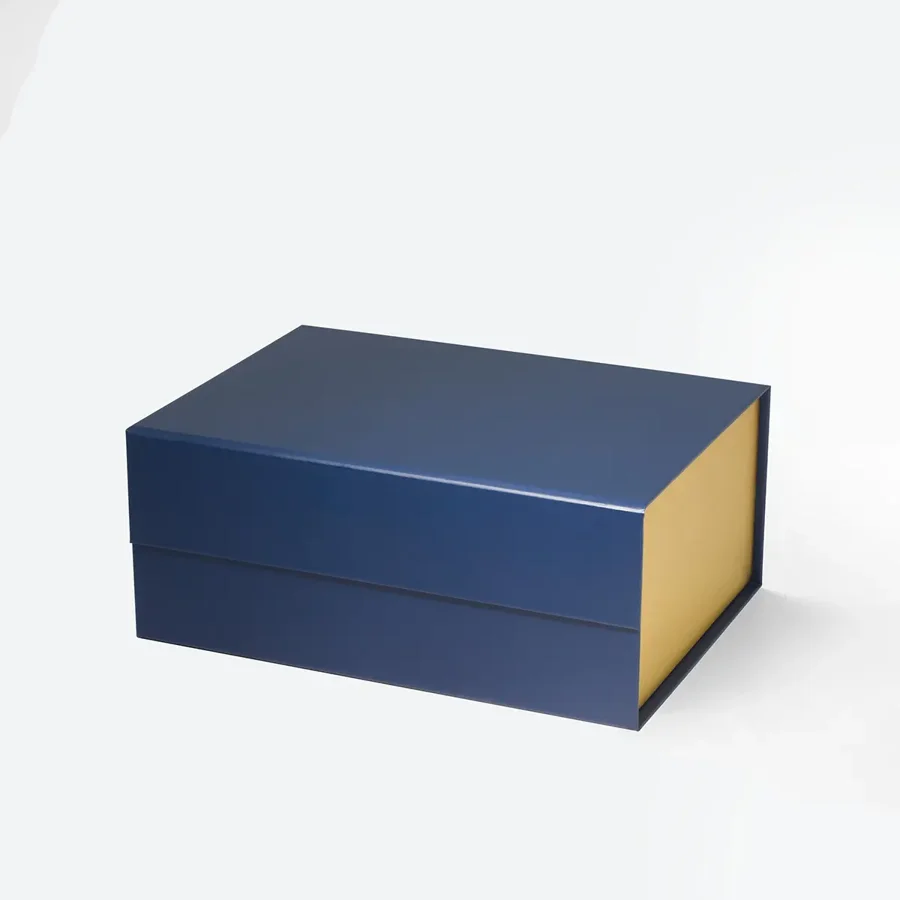 Pudełko Magnetyczne 235x170x60mm Granatowe-Złote Eleganckie Na Prezent
