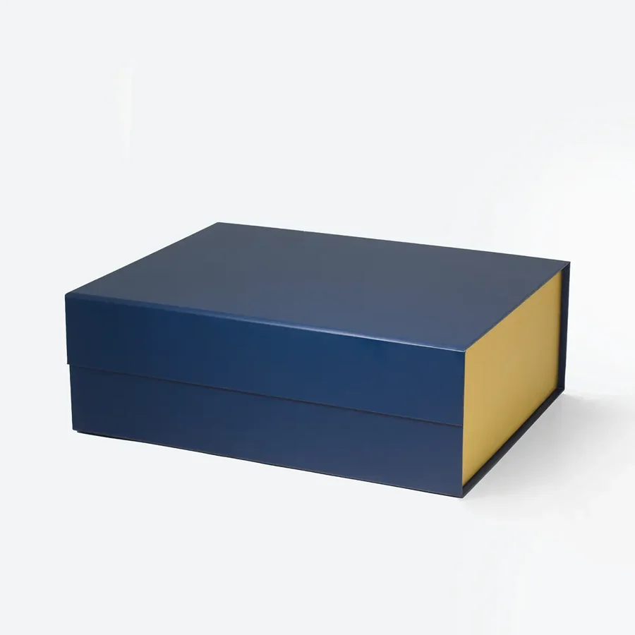 Pudełko Magnetyczne 330x255x115 Granatowo Złote Eleganckie Prezentowe