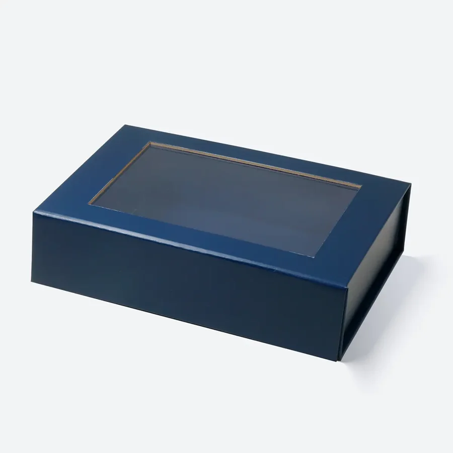 Pudełko Magnetyczne Granatowe z okienkiem 200x150x55mm(zew) B6 Ozdobne