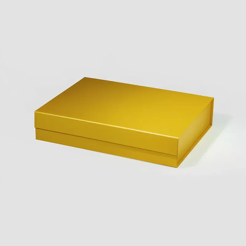 Pudełko Magnetyczne Perłowe Żółte 330x255x70mm (zew) A4 Na Prezent