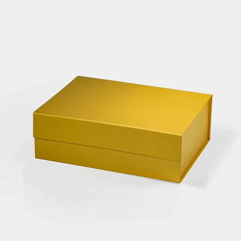 Pudełko magnetyczne składane prezentowe 280x210x95 mm perłowy żółty