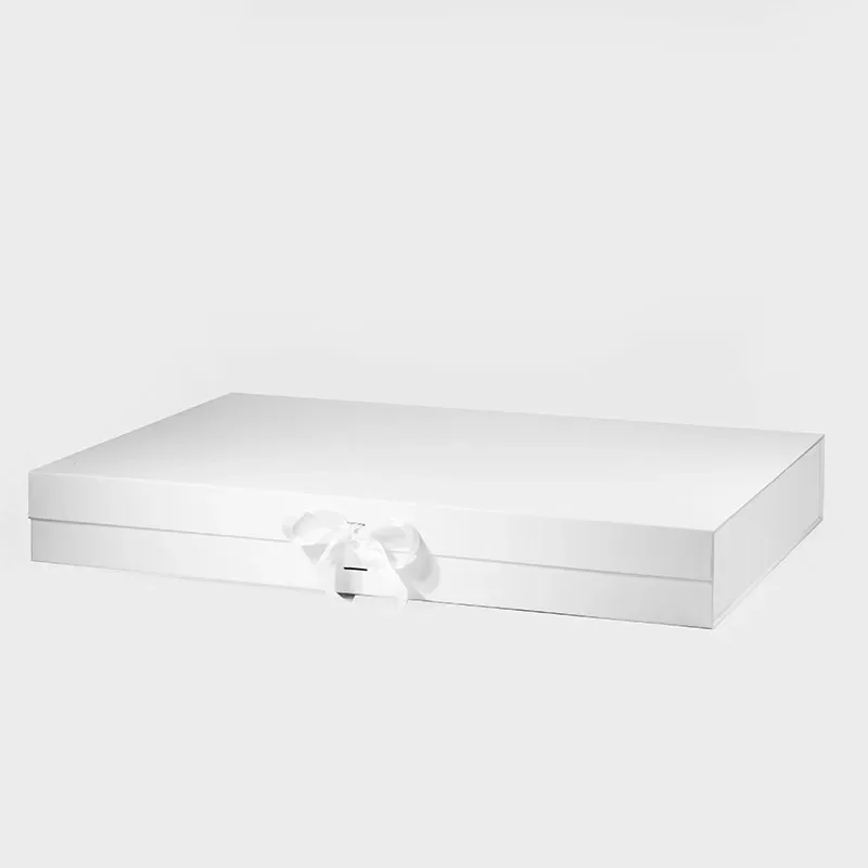 Pudełko magnetyczne białe 700x500x100 mm XXXL Premium ze wstążką
