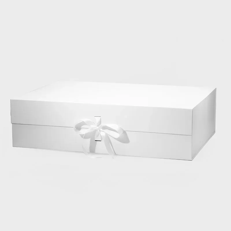 Pudełko Magnetyczne 700x500x200mm Białe XXXL Ze Wstążka Na Prezent